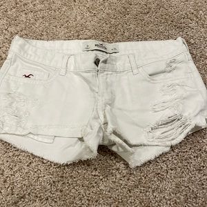 White jean shorts from Hollister